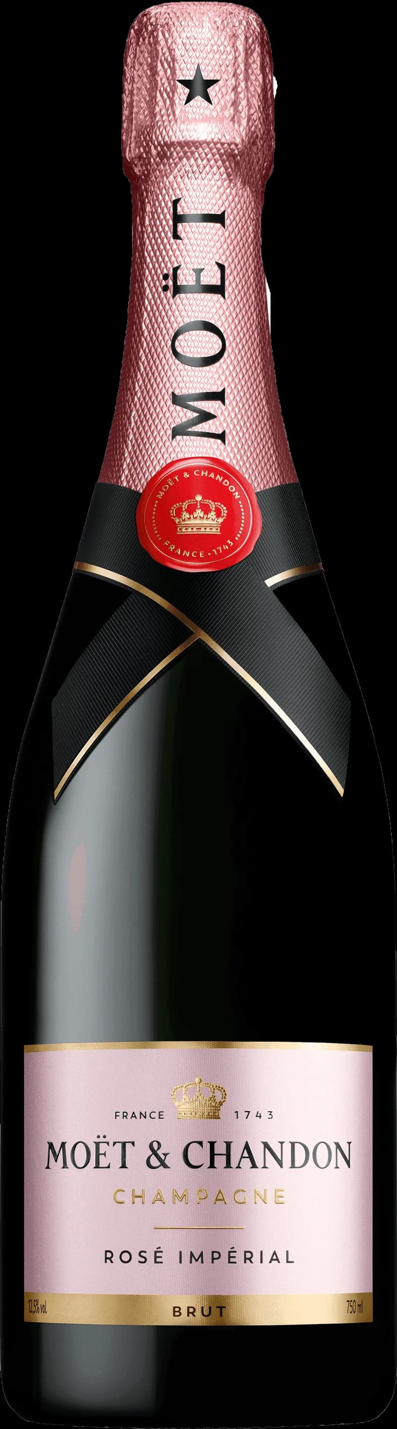 Flaska av Moët & Chandon mousserande vin mot en elegant bakgrund.