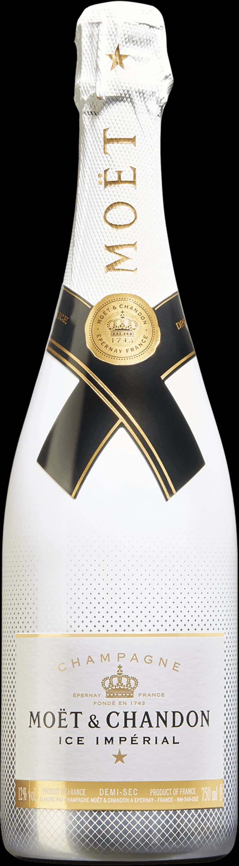 Flaska med Moët & Chandon mousserande vin mot en elegant bakgrund.