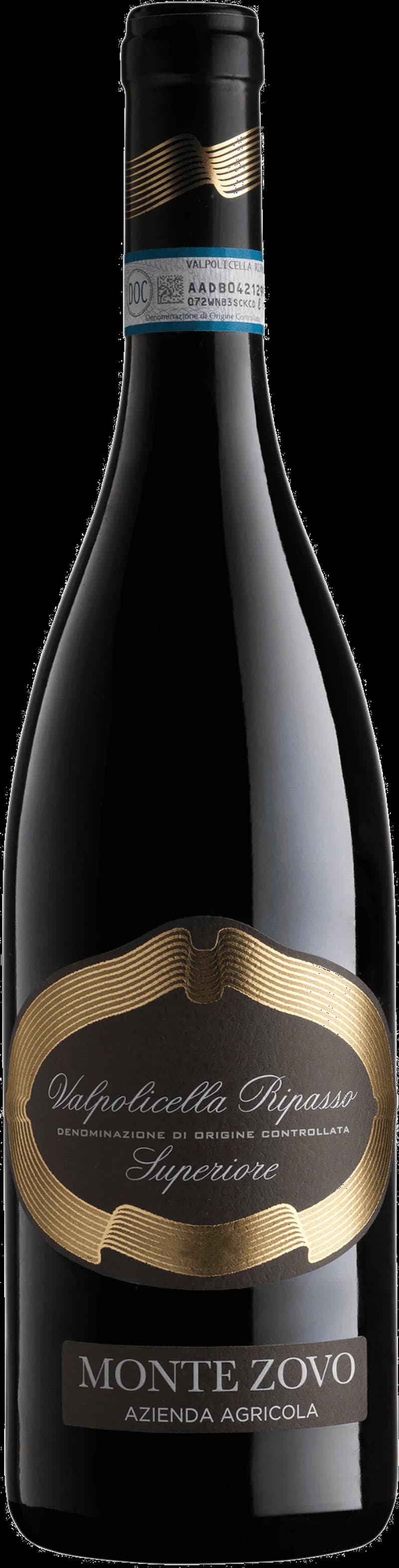Flaska av Monte Zovo rött vin på en träbänk