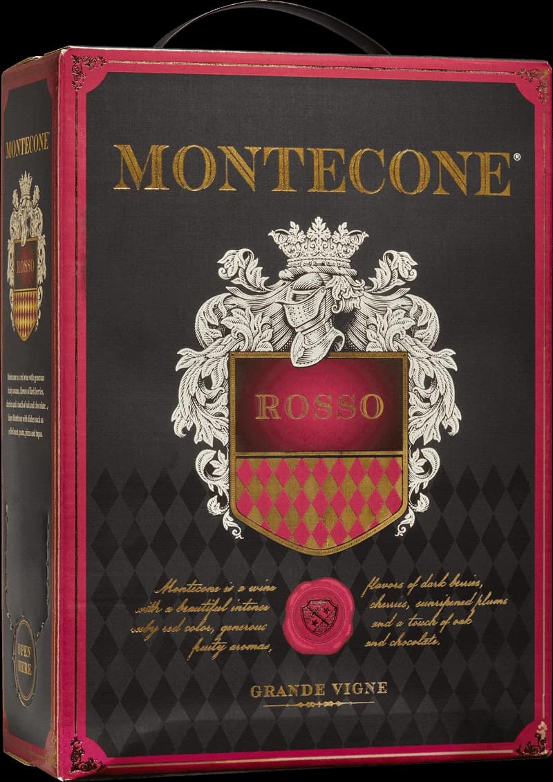 Flaska av Montecone rött vin på vit bakgrund