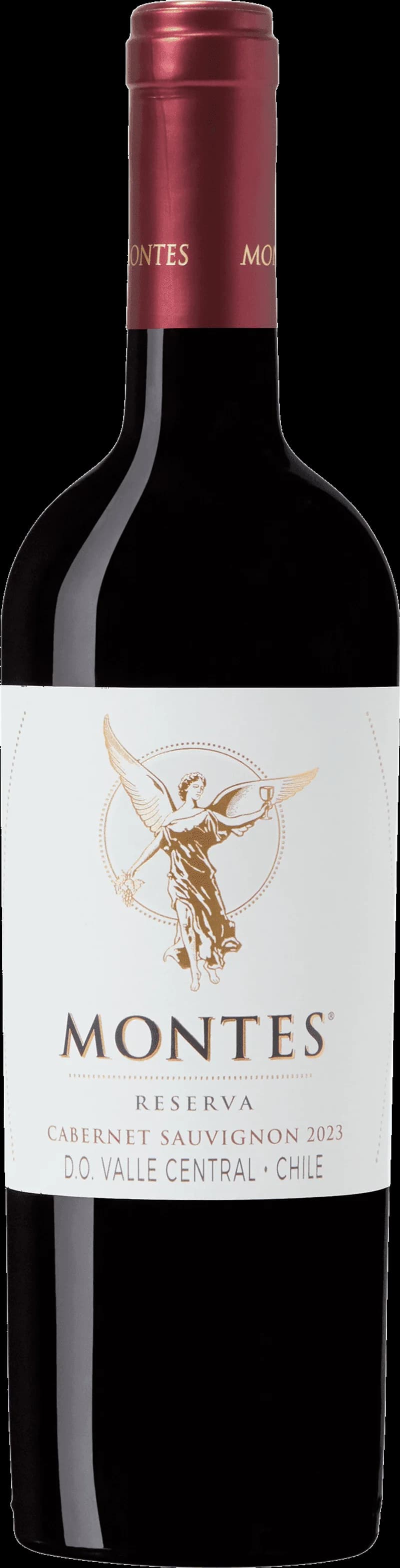 Flaska av Montes rött vin på en bordsservering.