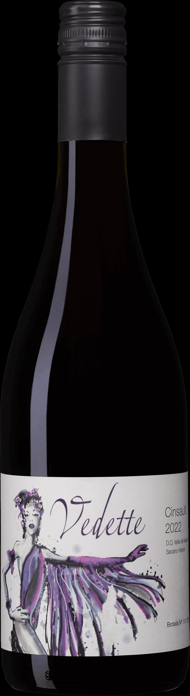Flaska med rött vin från Moretta Wines mot mörk bakgrund