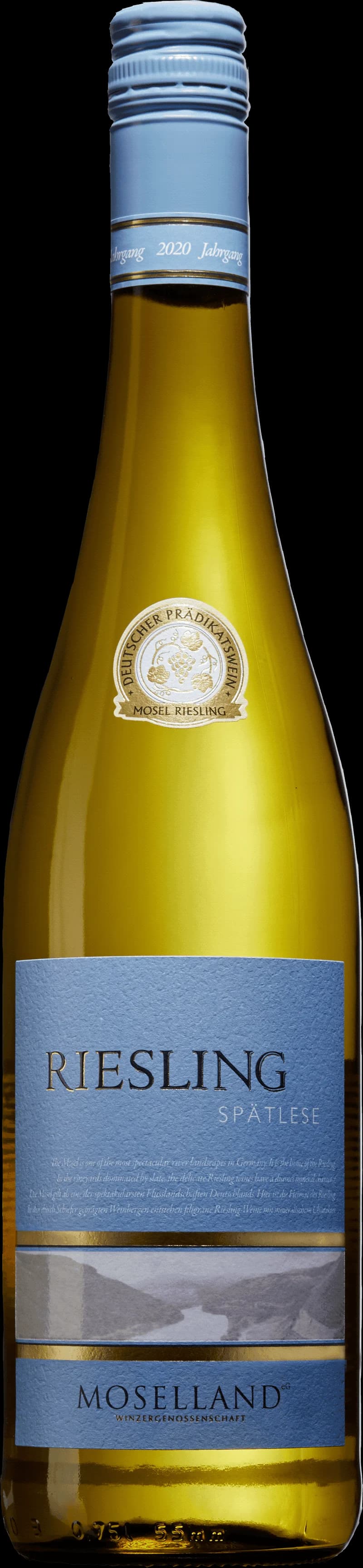 Flaska med vitt vin från Moselland