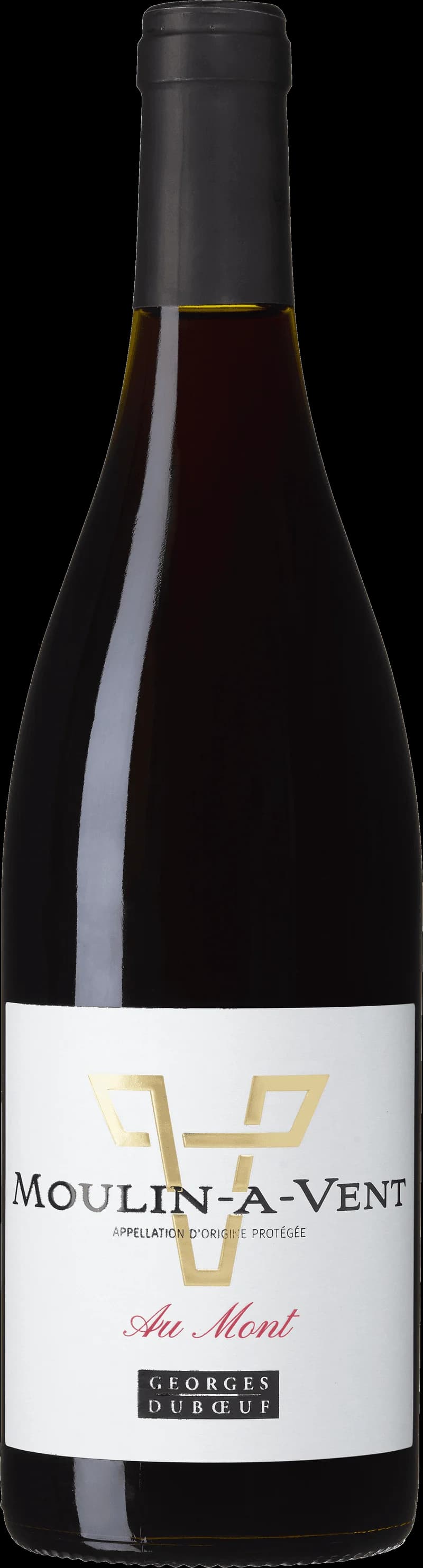 Flaska Moulin-à-Vent rött vin från Beaujolais