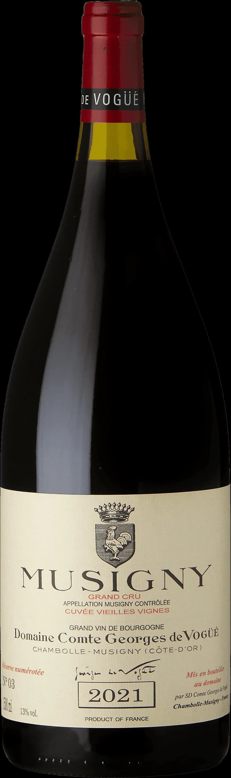 Flaska Musigny Vieilles Vignes Grand Cru rött vin från Bourgogne