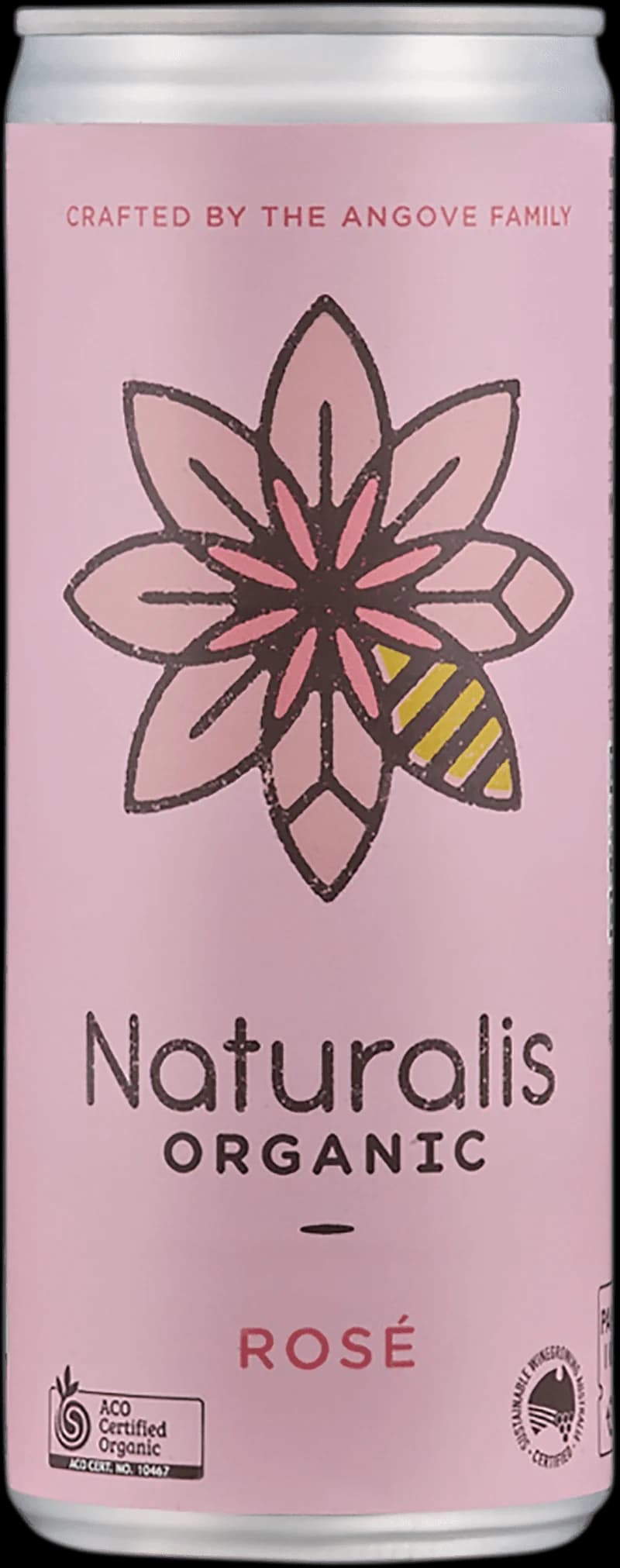 Flaska av Naturalis rosévin mot ljus bakgrund