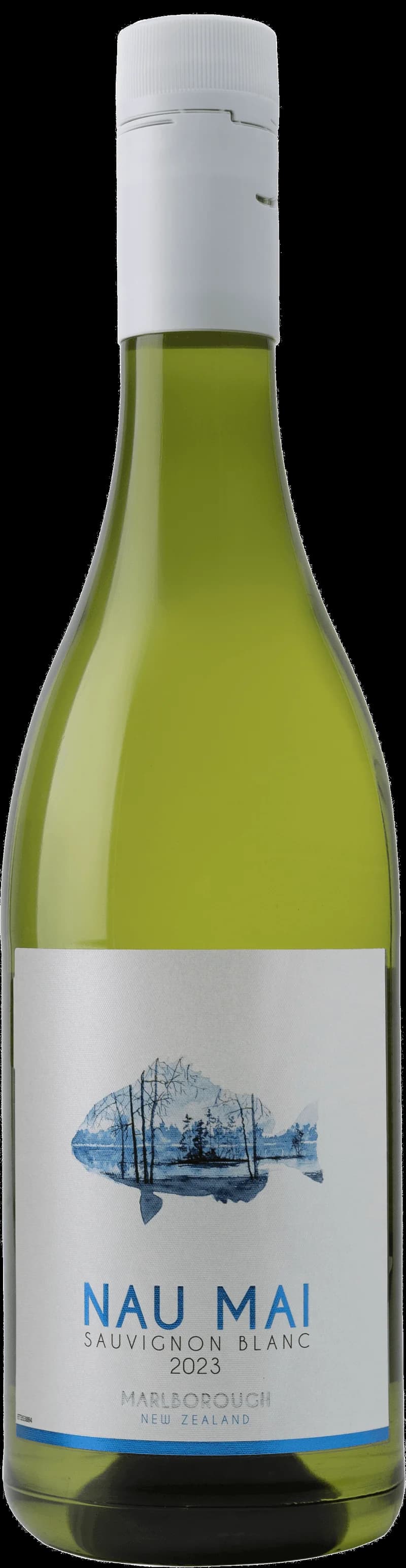 Nau Mai vitt vin i ett glas mot en ljus bakgrund.