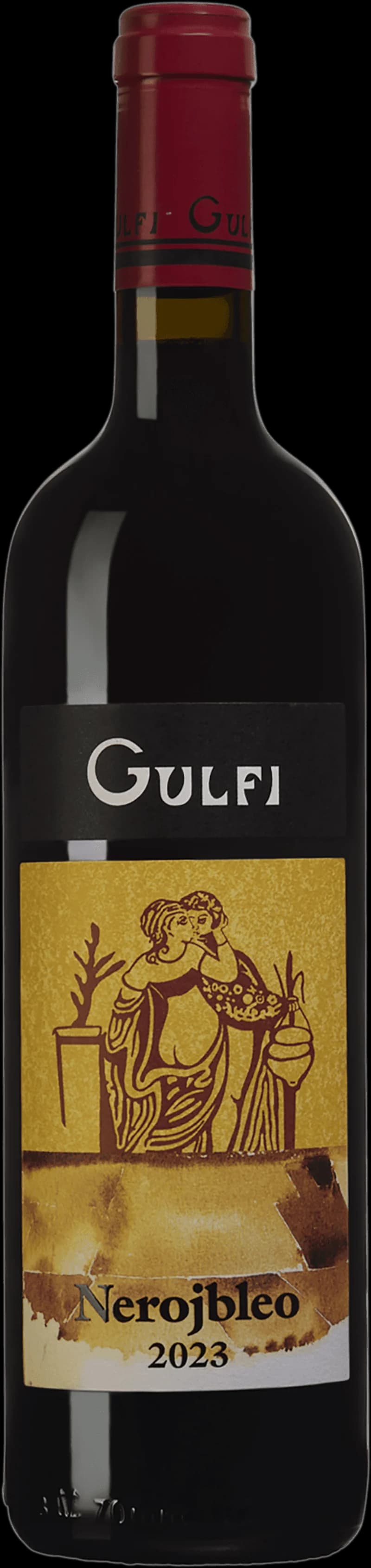 Flaska med rött vin från Nerojbleo
