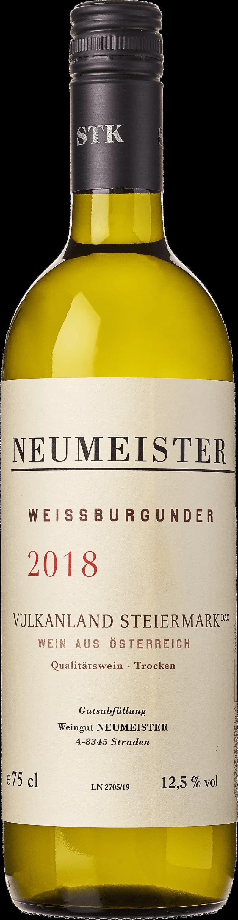 Flaska av vitt vin från Neumeister