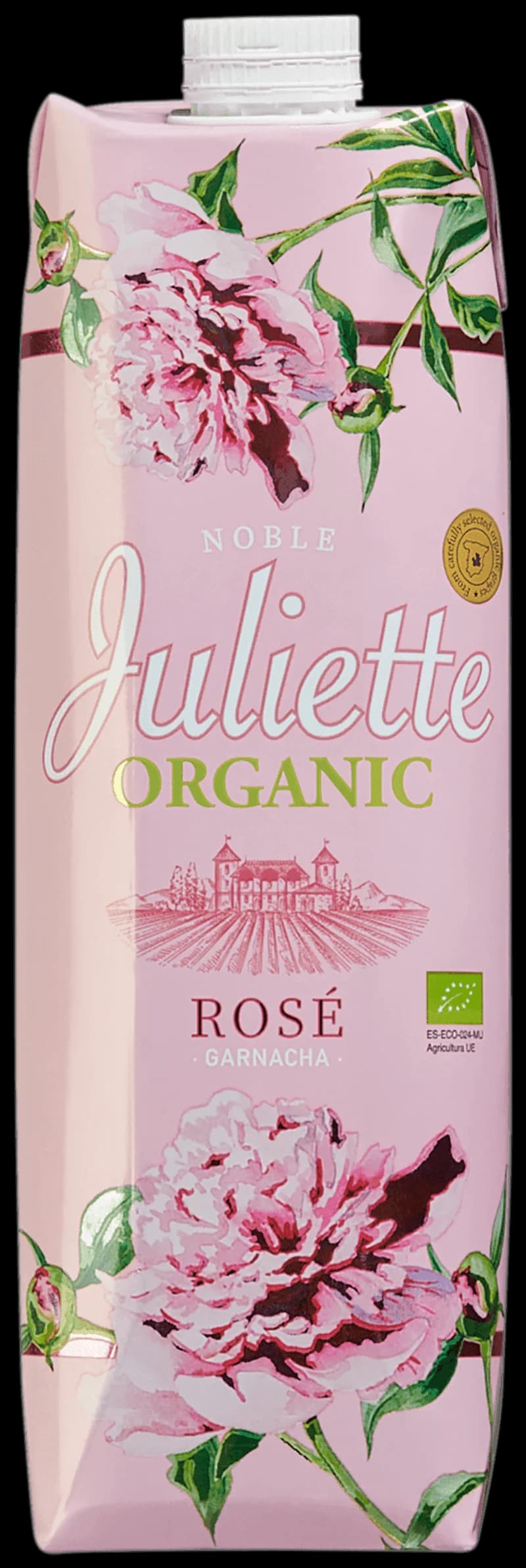 Noble Juliette rosévin i ett vinglas mot en ljus bakgrund.