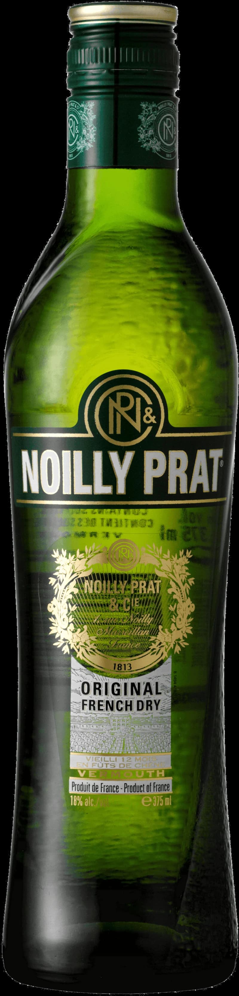 Flaska Noilly Prat vermouth på en bardisk.