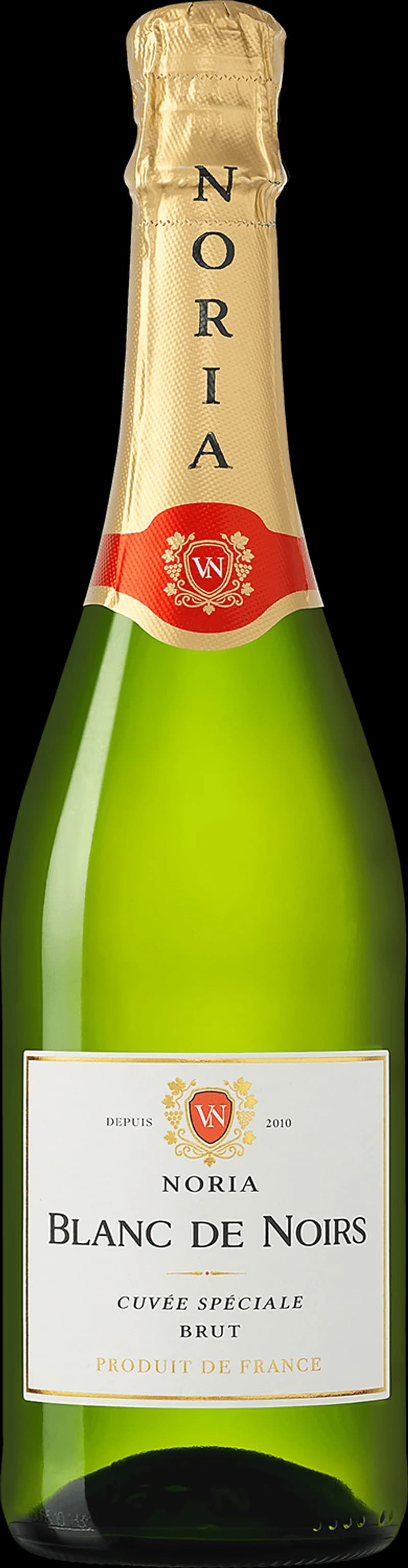 Noria mousserande vin i ett glas med bubblor