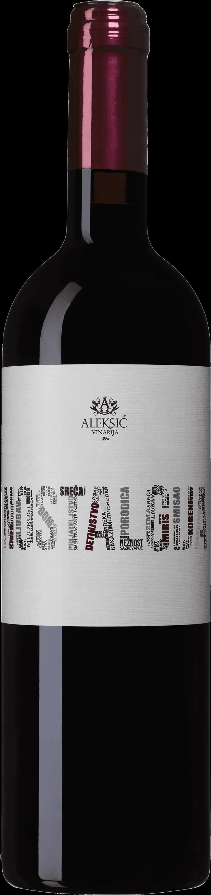 Flaska och glas med rött vin Nostalgija