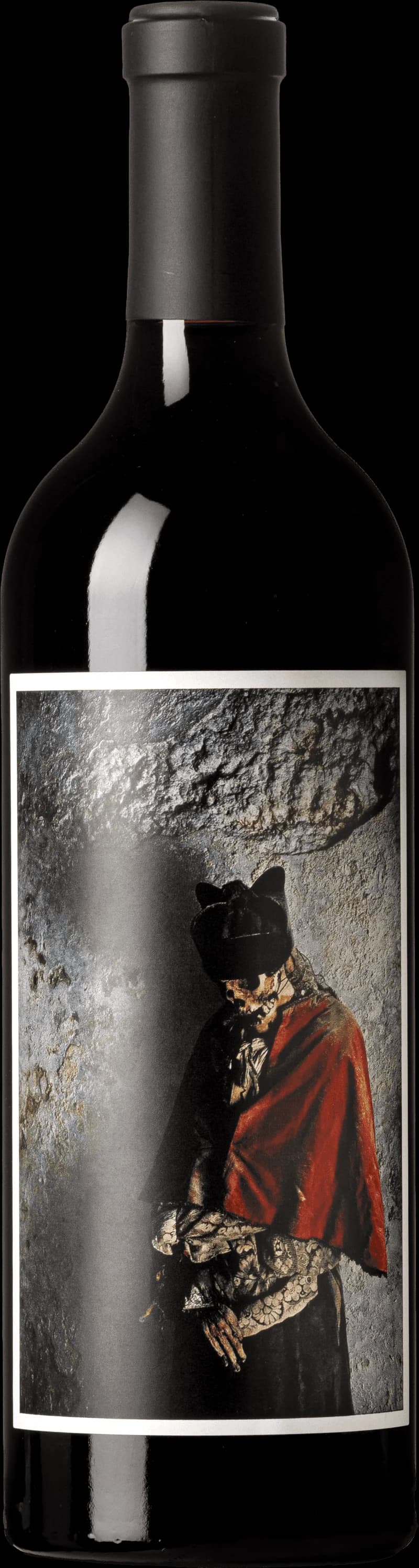 Flaska av Orin Swift rött vin mot mörk bakgrund