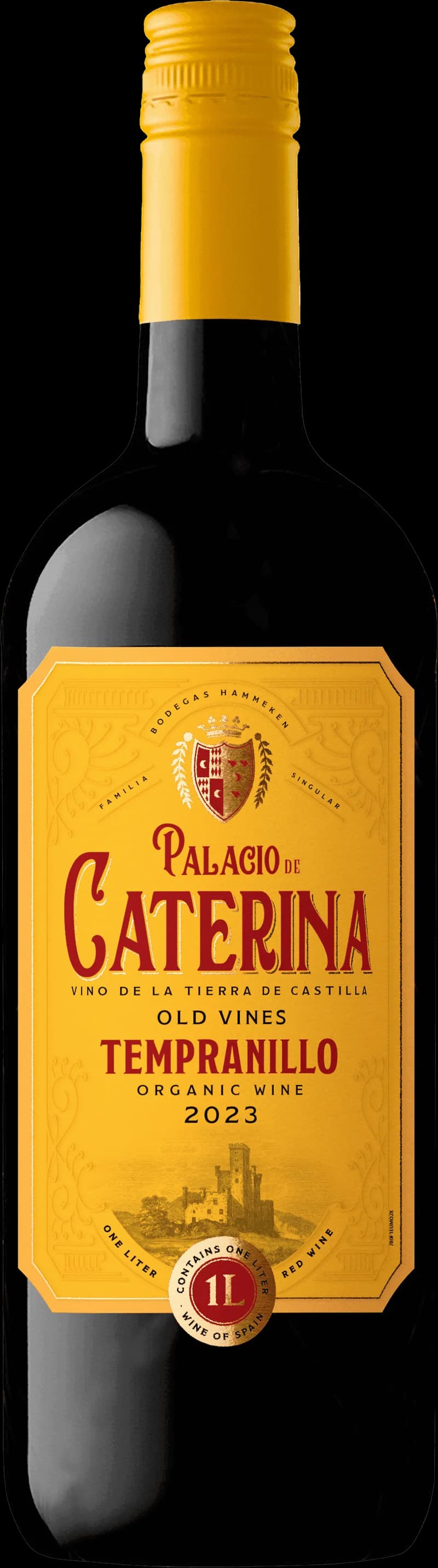 Flaska av rött vin från Palacio de Caterina