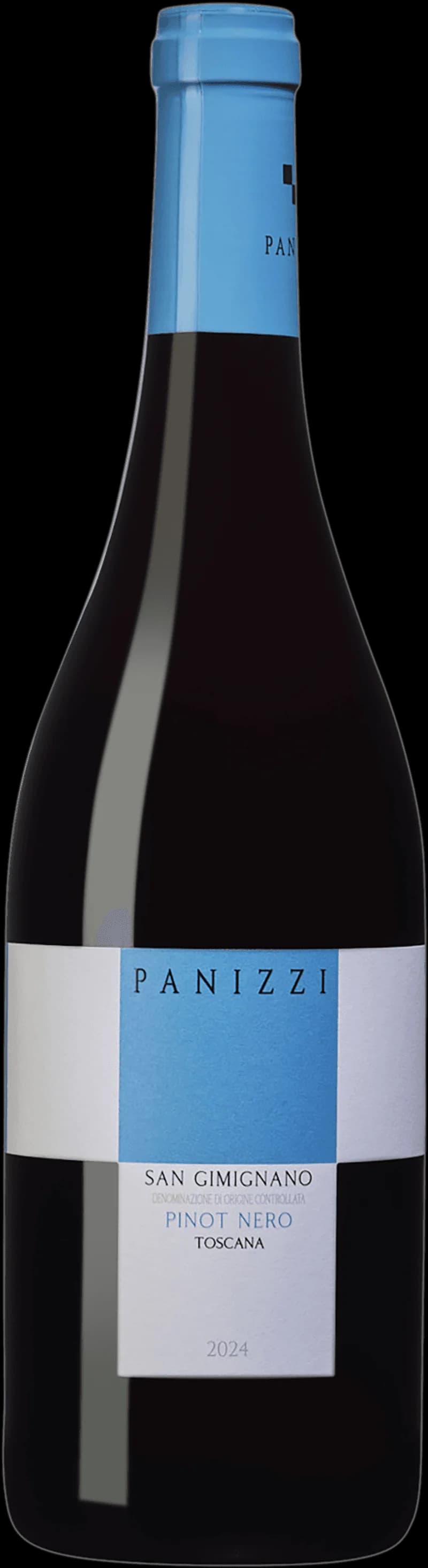 Flaska av Panizzi rött vin på bordet
