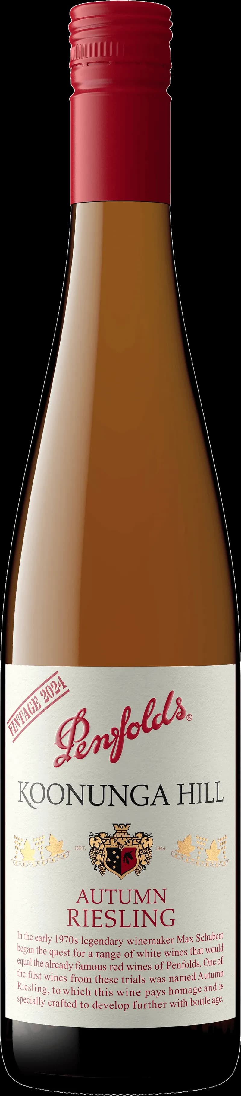 Flaska Penfolds Koonunga Hill vitt vin mot ljus bakgrund