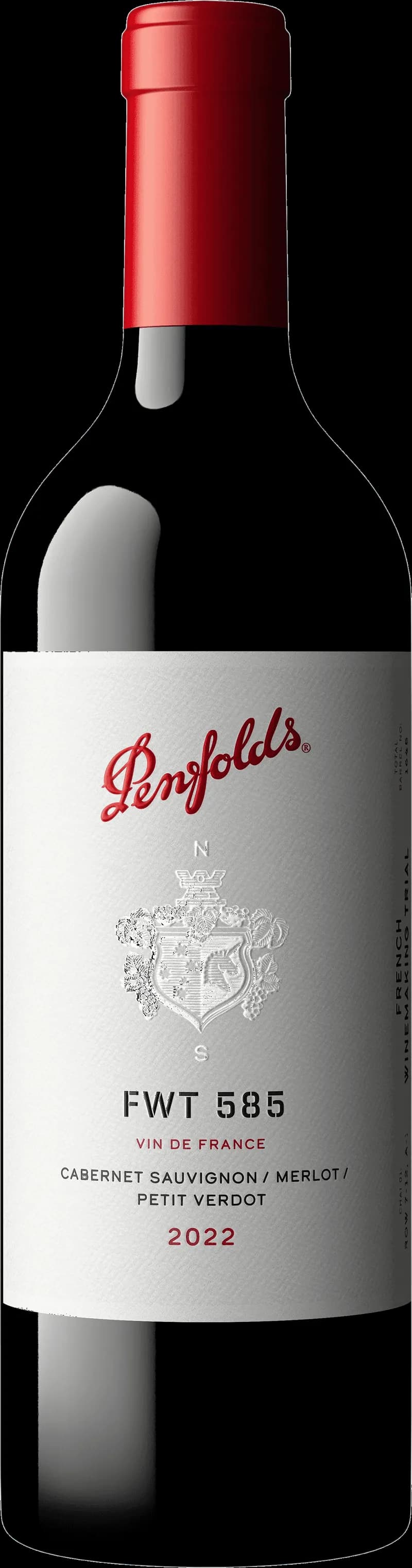Penfolds rött vin i ett vinglas på ett bord