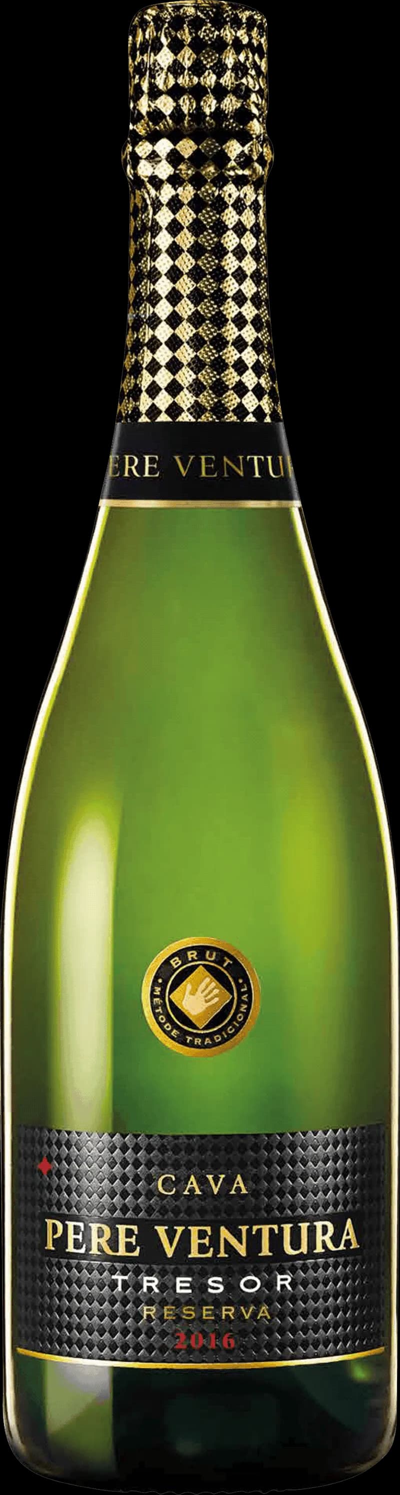 Pere Ventura mousserande vin i ett glas