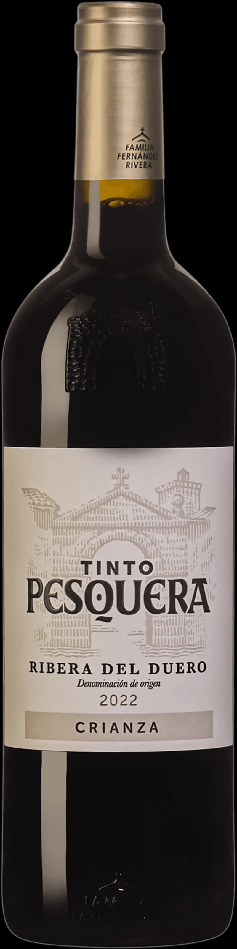 Flaska av rött vin Pesquera Crianza från Ribera del Duero
