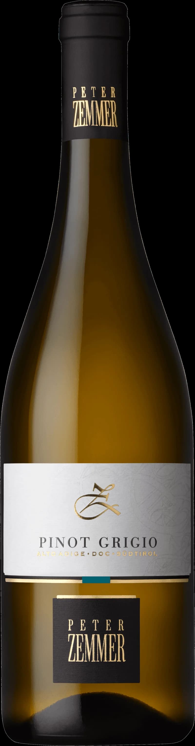 Flaska Peter Zemmer Pinot Grigio vitt vin från Sydtyrolen