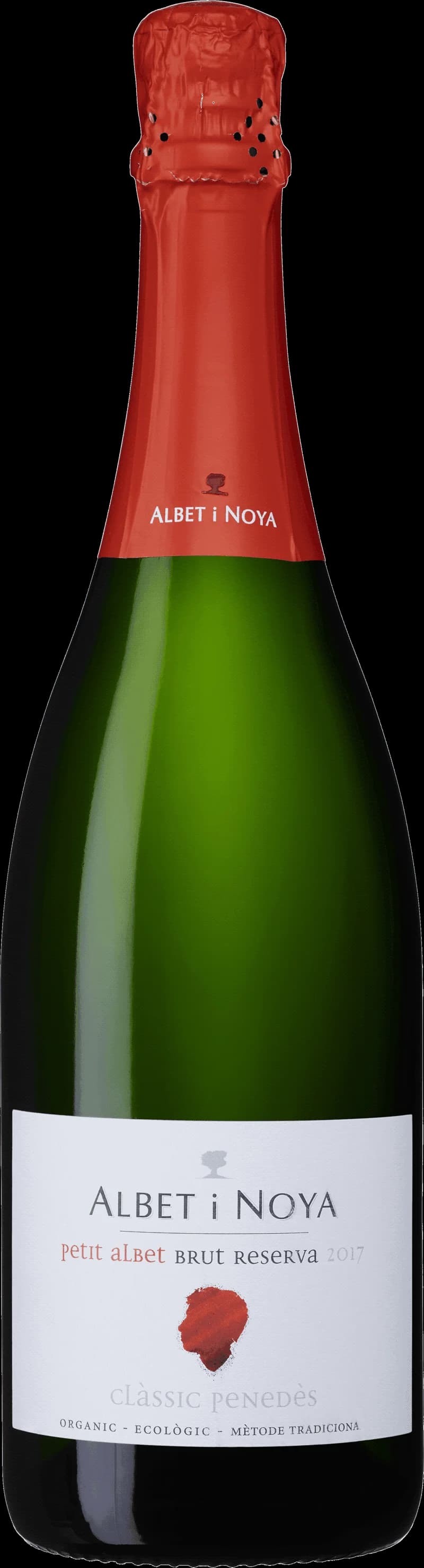 Petit Albet mousserande vin i ett glas med bubblor.