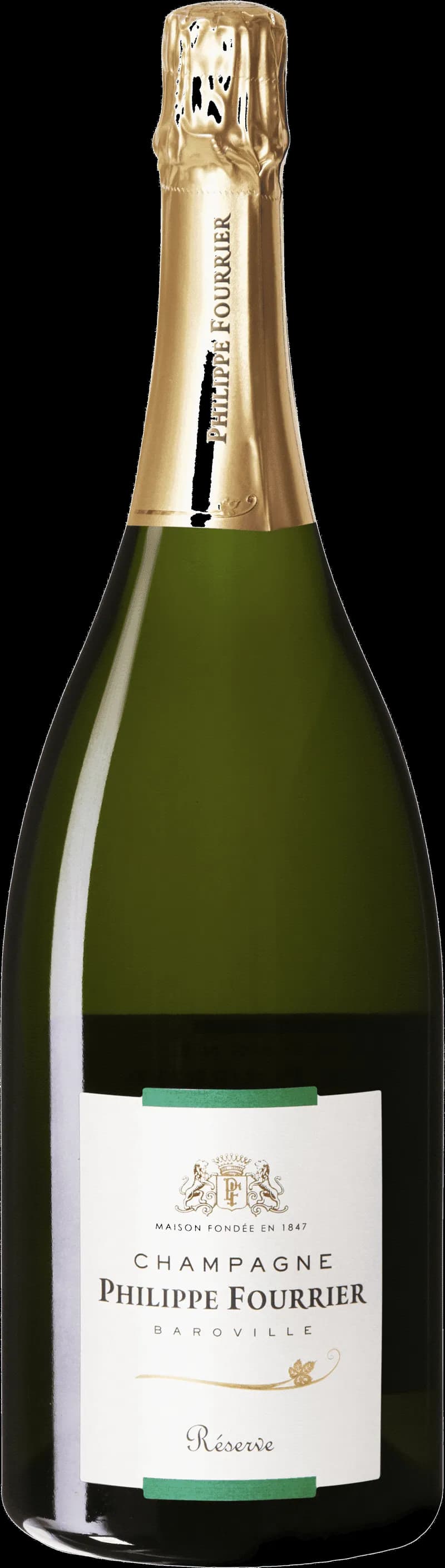 Philippe Fourrier mousserande vin i en flaska och glas
