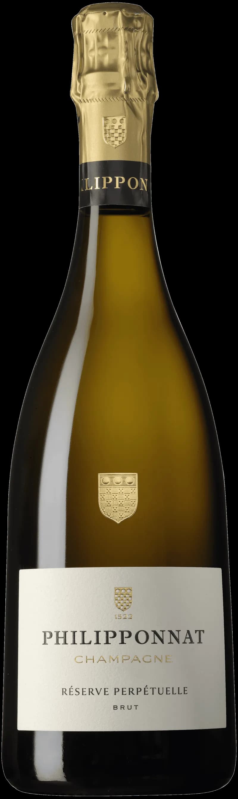 Flaska av Philipponnat mousserande vin på vit bakgrund