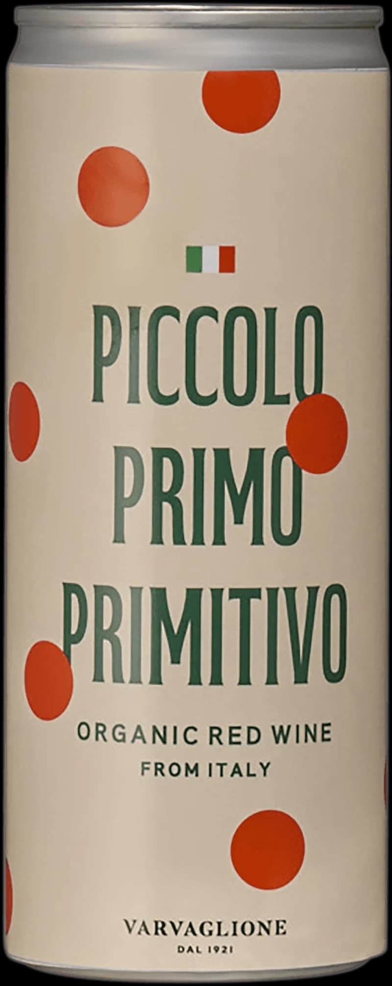 Piccolo Primo rött vin i en elegant flaska.