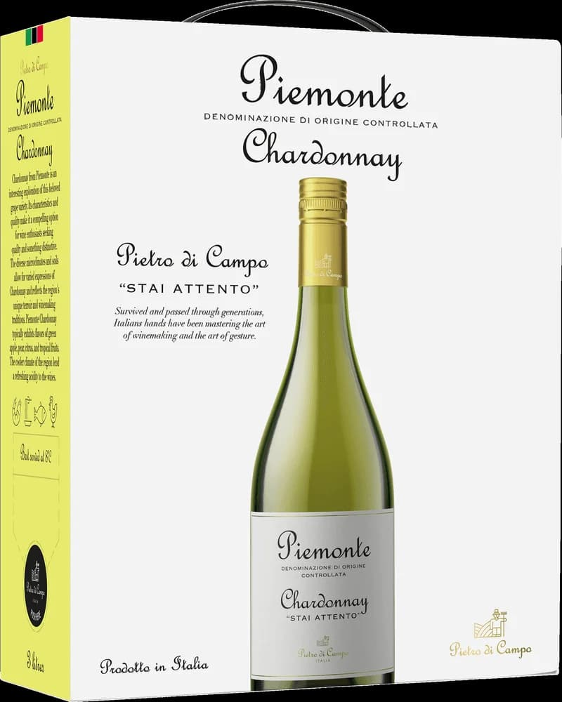Flaska med vitt vin från Pietro di Campo