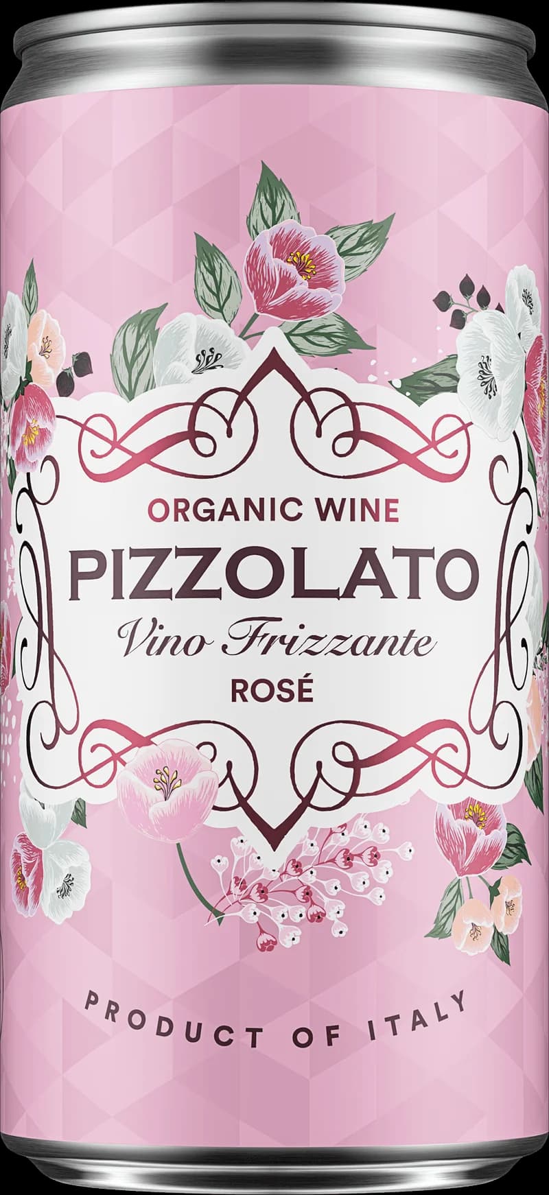 Flaska med Pizzolato mousserande vin mot en mörk bakgrund.