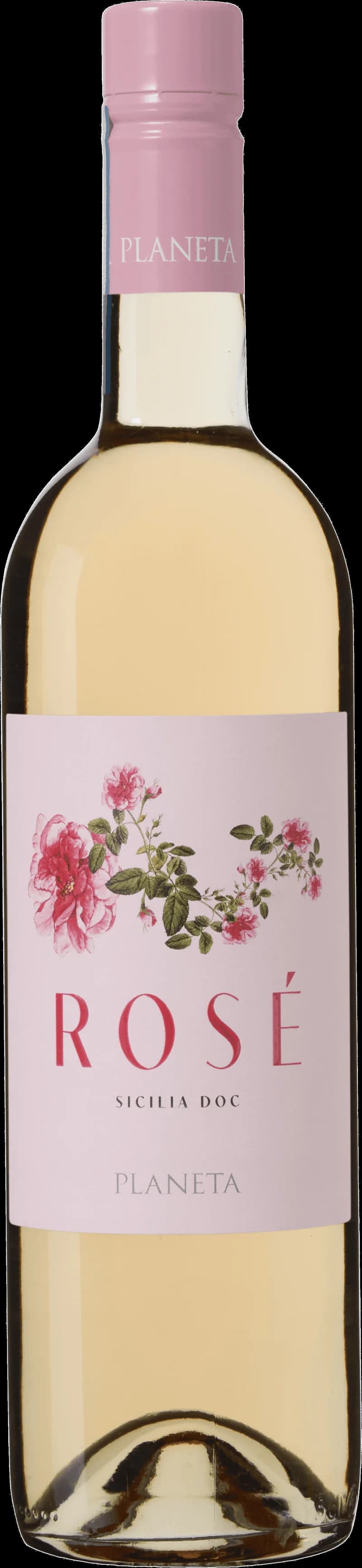 Flaska Planeta rosévin mot ljus bakgrund