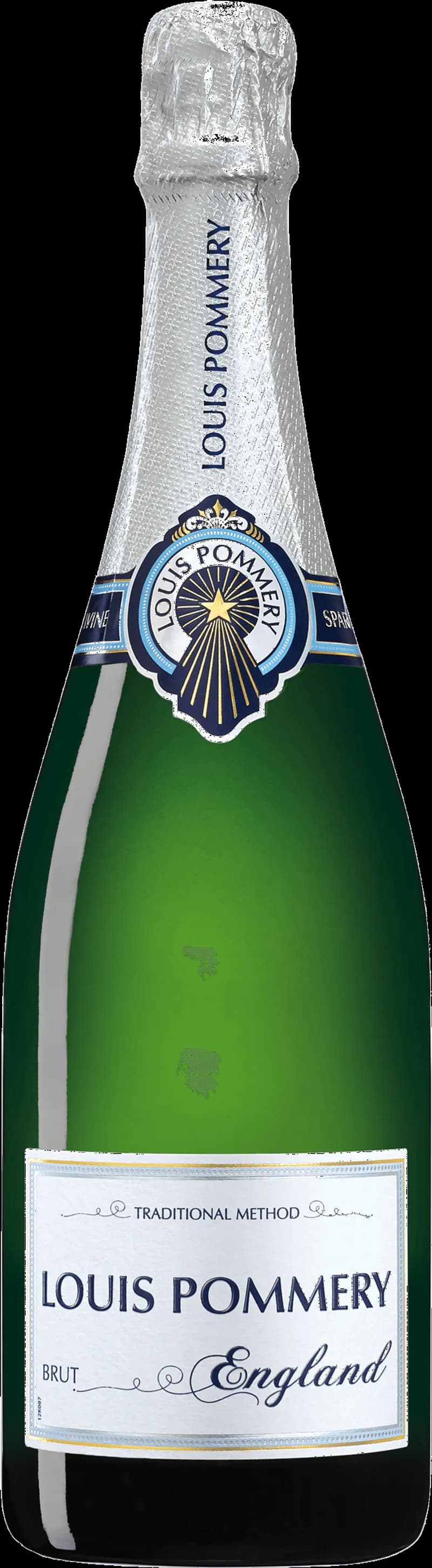 Flaska av Pommery mousserande vin mot en elegant bakgrund.