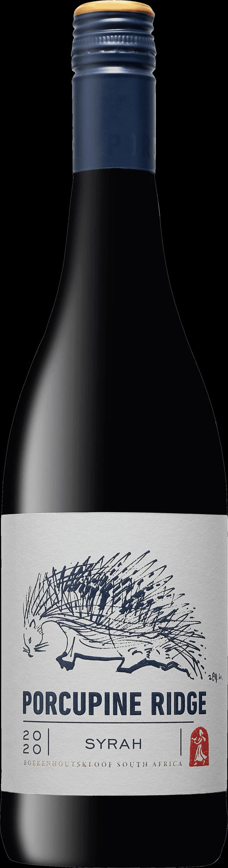 Flaska av Porcupine Ridge rött vin mot neutral bakgrund.