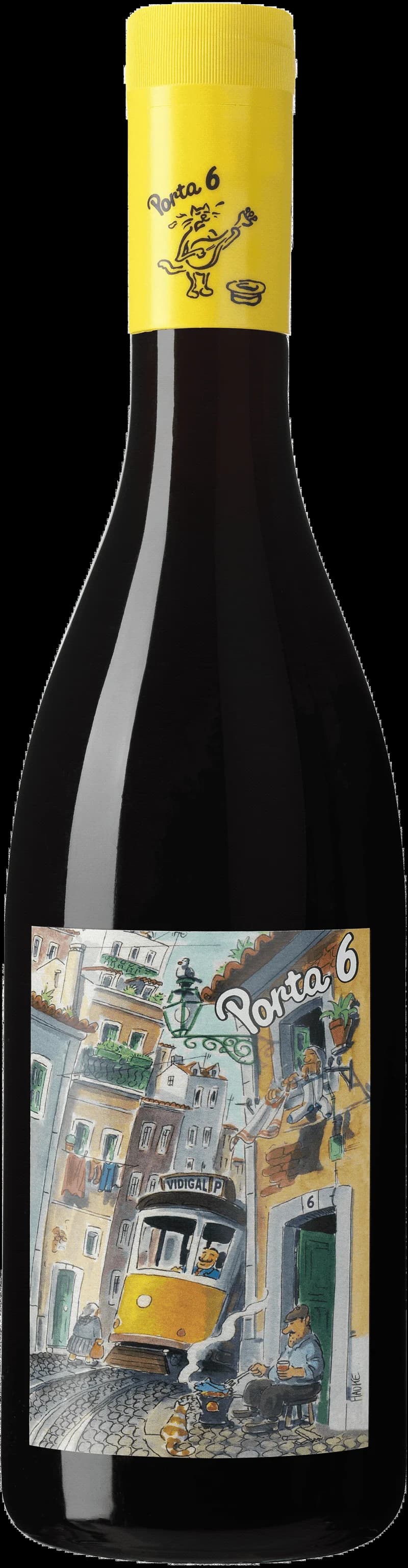 Porta 6 Tejo rött vin, flaska och glas