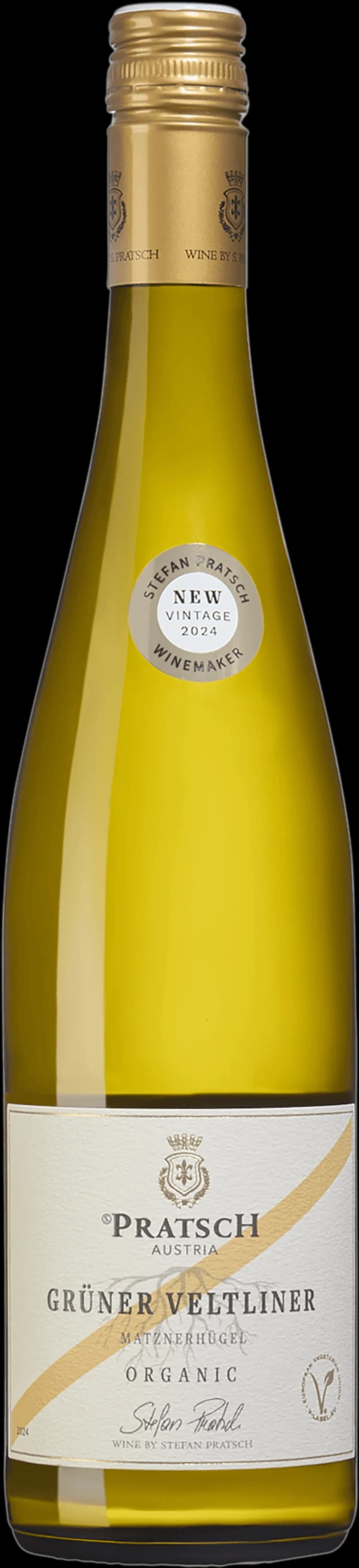 Flaska Pratsch vitt vin mot en ljus bakgrund