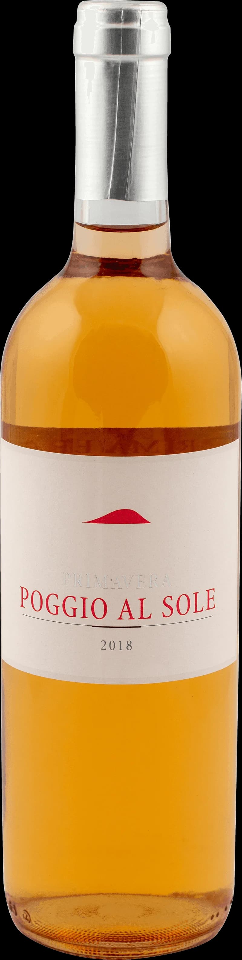 Primavera rosévin flaska och glas på ljus bakgrund
