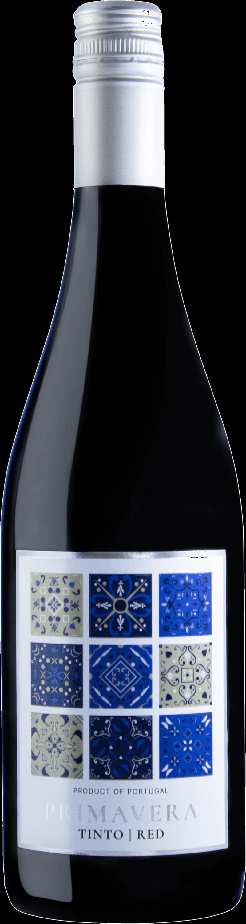 Flaska med rött vin från Primavera