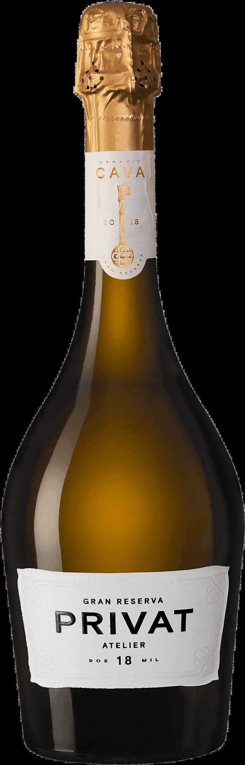 Privat Atelier mousserande vin i en elegant flaska.