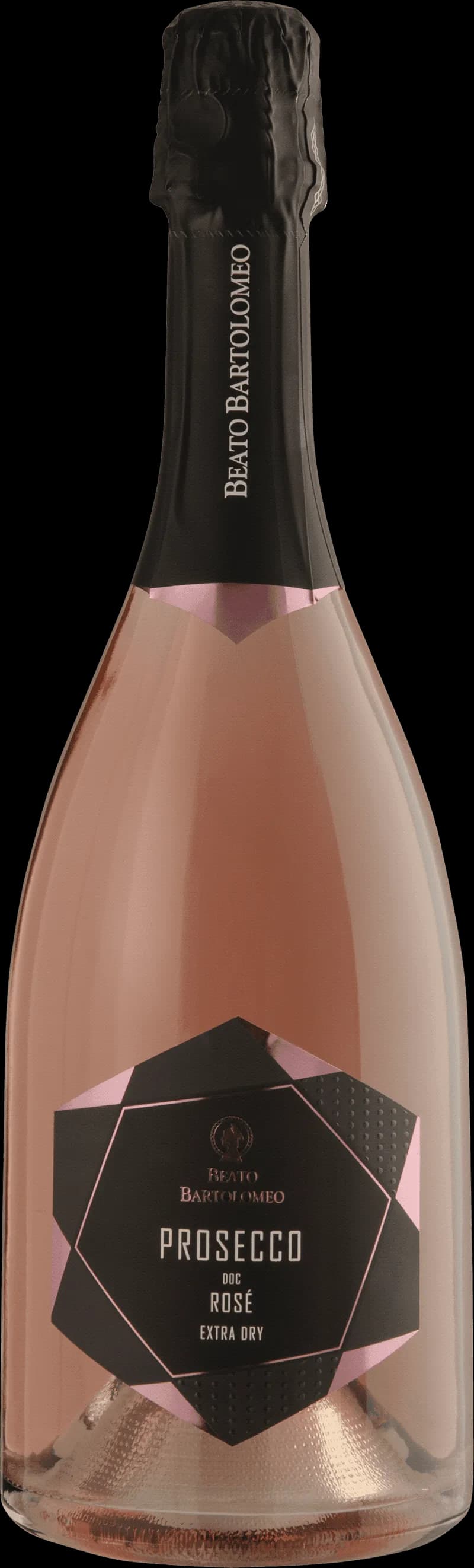 Ett glas prosecco med bubblor mot en ljus bakgrund.