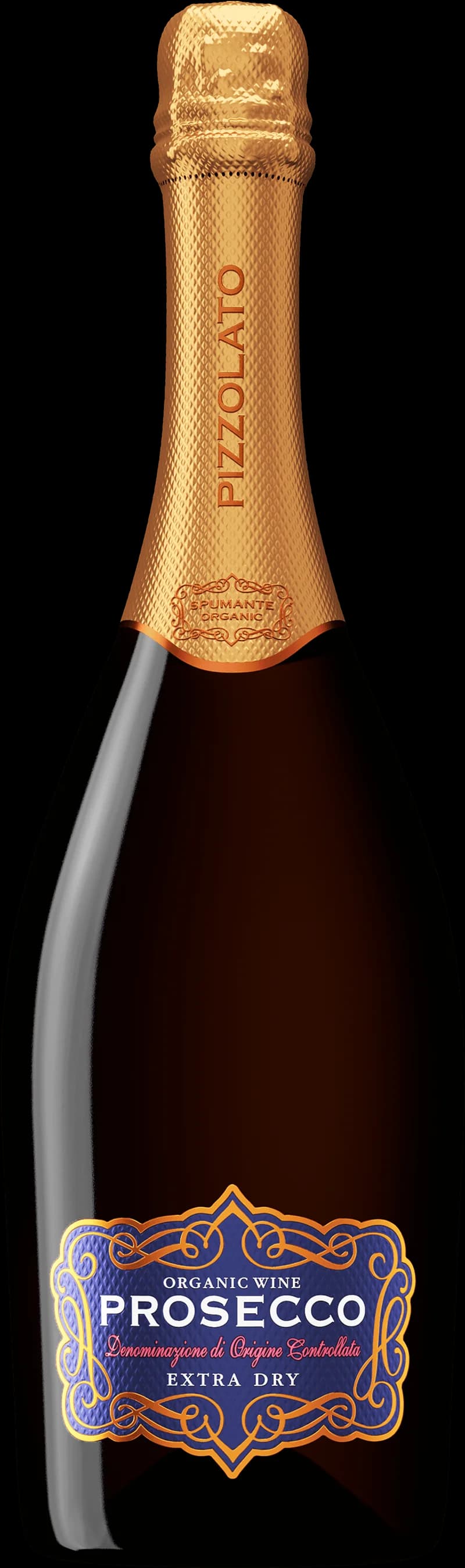 Ett glas prosecco mousserande vin med bubblor.