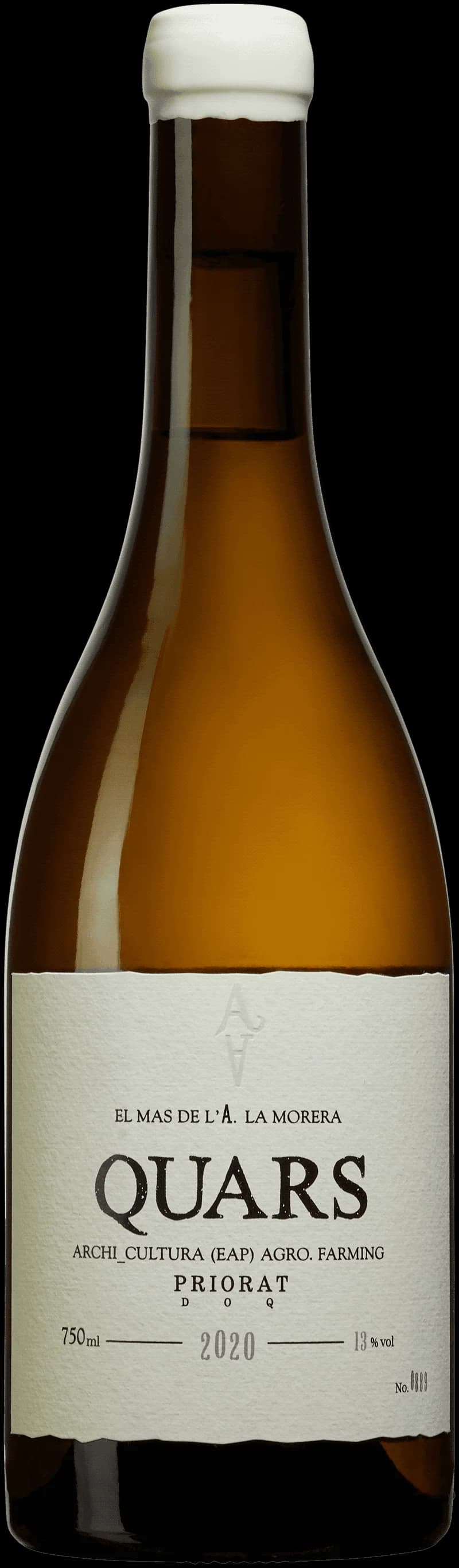 Flaska av Quars vitt vin på en bordsservering.