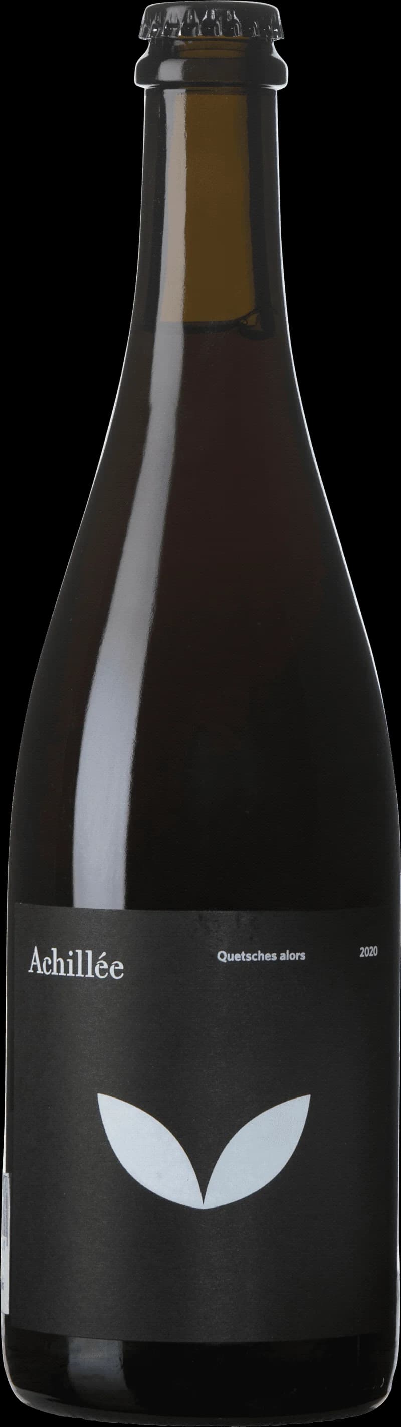 Flaskor med Quetsches Alors smaksatt vin och fruktvin på en bricka.