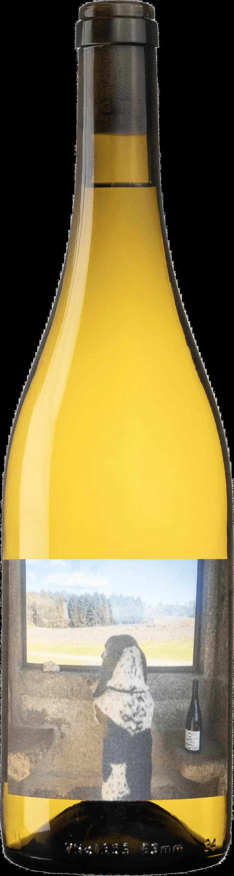 Flaska och glas med Quinta da Pellada vitt vin från Portugal.