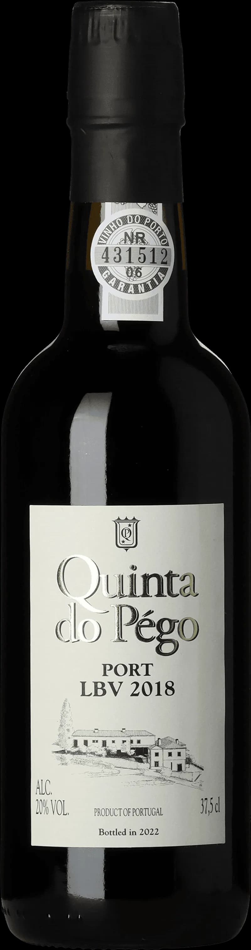 Flaska Quinta do Pego starkvin mot mörk bakgrund