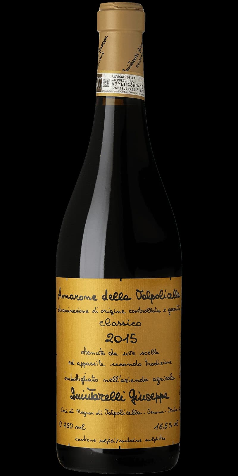 Flaska av rött vin från Quintarelli