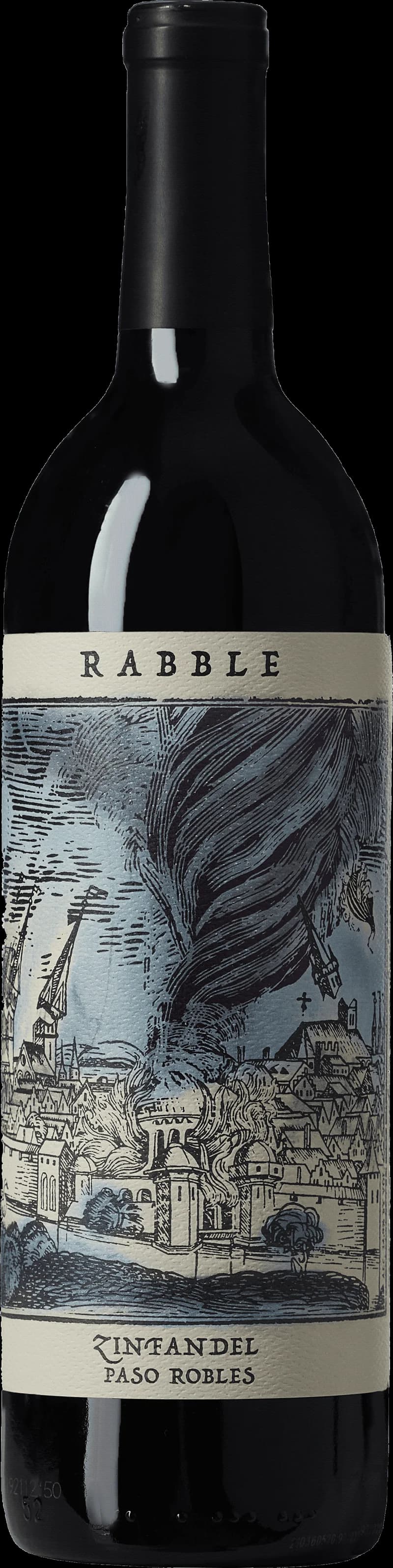 Flaska och glas med rött vin från Rabble