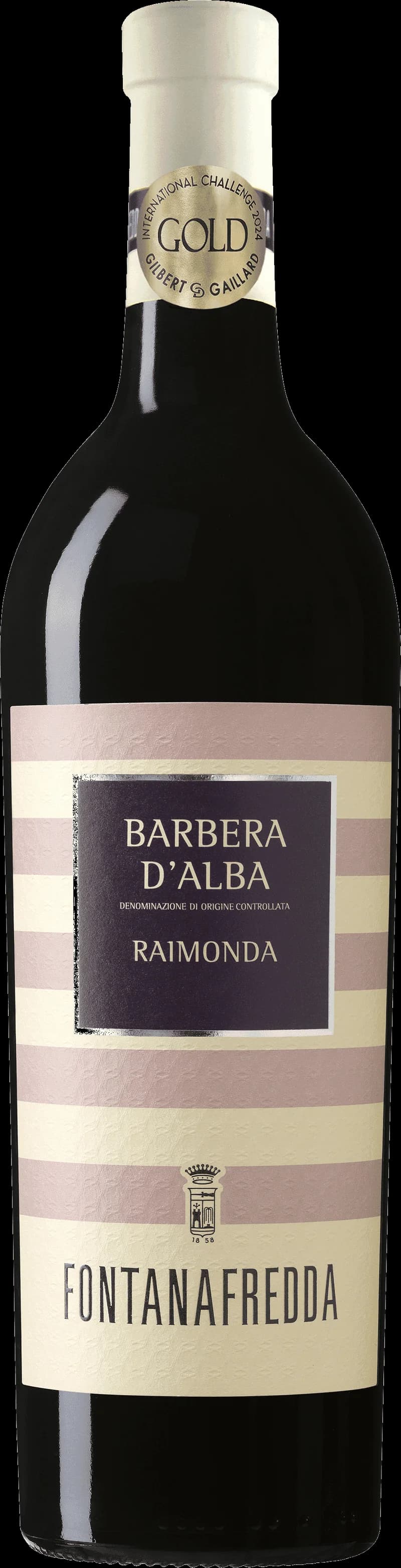 Flaska av Raimonda rött vin på en bordsservering.