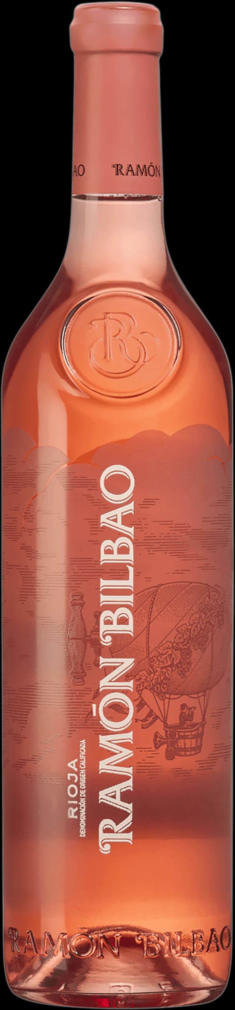 Flaska Ramón Bilbao rosévin mot ljus bakgrund