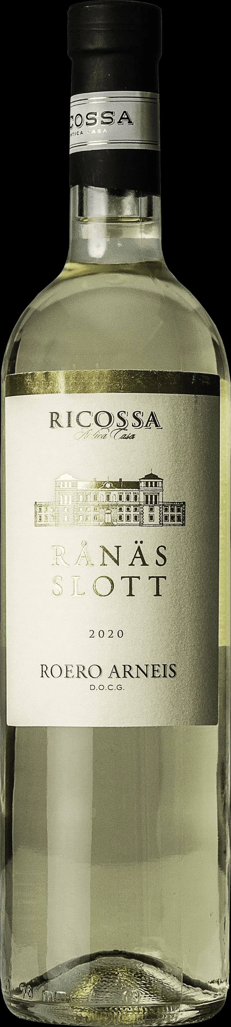 Flaska vitt vin från Rånäs Slott på en elegant dukning.